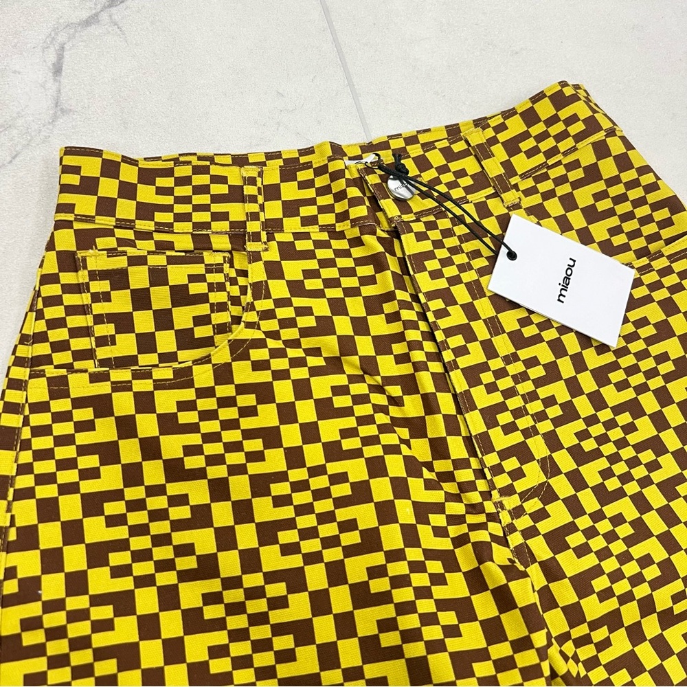 (AB-10) MIAOU Fargo Yellow Checkered Pants - Picture 5 of 5